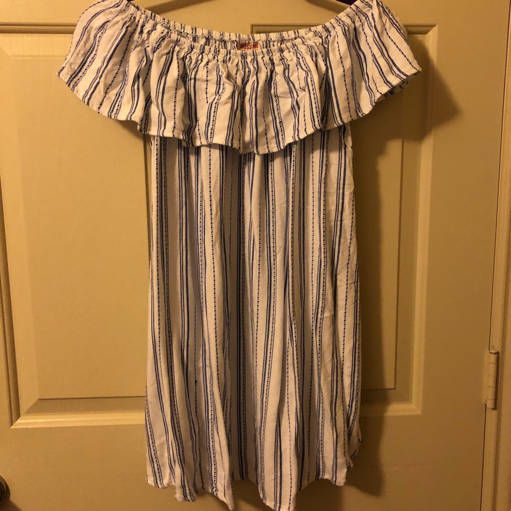 White and Blue striped dress